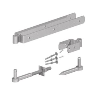 18 Gate Hinge Set with Hook to Drive & Hook to Bolt Galvanised (PrePacked)