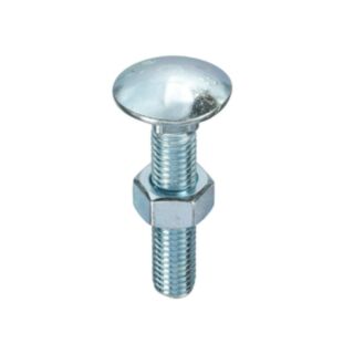 Grade 4.8 Cup Square Hex Bolts and Nuts DIN 603 555 BZP CE - M10 x 100mm (Box of 100)