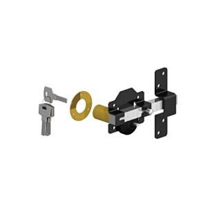 GATEMATE®  Locking Bolt *Spring Latch on Inside* Epoxy Black (to suit up 50mm/2 thick Doors/Gates)