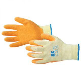 Ox Latex Grip Gloves (1 pair) (Yellow/Orange) Medium