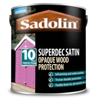 Sadolin JET BLACK Superdec Satin 1 litre (for use with black weatherboard RAL 9005)