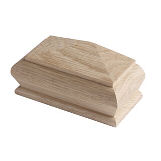 White Oak Pyramid Half Newel Cap 90mm